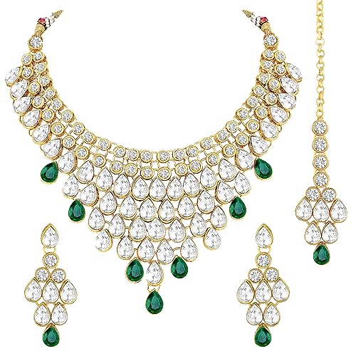 Peora Ethnic Traditional Kundan Bridal Jewellery Set Gift for Wom...