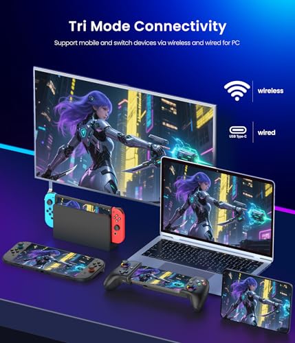 Image of Gamtoure Wireless Phone Controller for iPhone, iPad Mini, Android- Bluetooth Game Controller for Nintendo Switch 2 /Switch /Lite /OLED