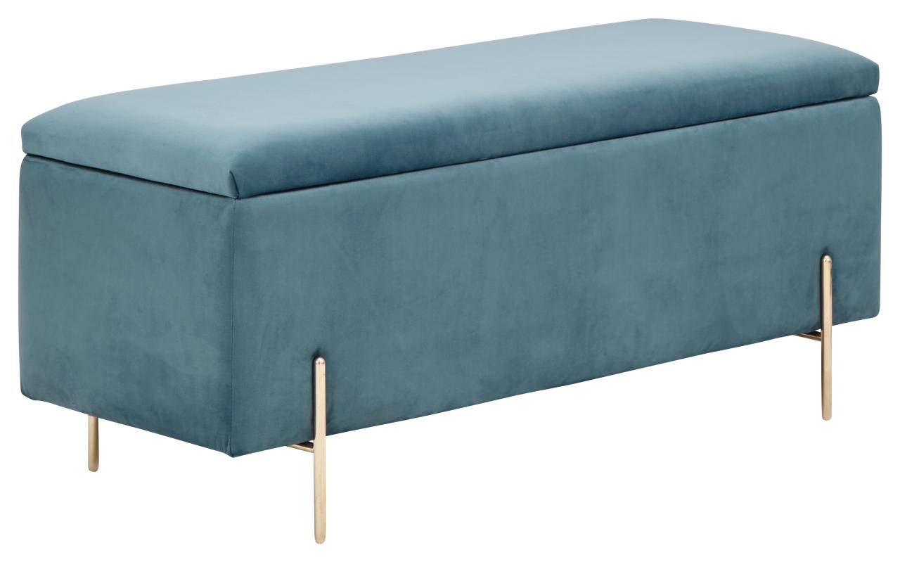 GFW Ottoman Storage Bench, Teal, H-43cm x W-98cm x D-37cm