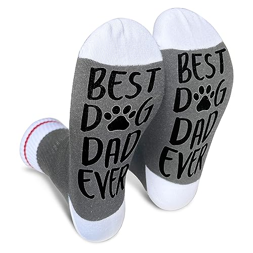 Image of Ziyouza Best Dogs Dad Ever Socks, Gift for Dog Pet Owner, Dog Father, Dog Lovers, Puppy Lovers, Novelty Gift for Thanksgiving Christmas Birthday Father's Day, 1 Pair-11