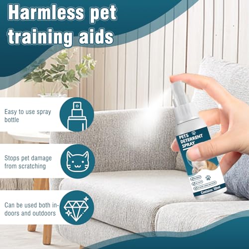 Mnqaxz Cat Deterrent Spray,Cat Repellent Spray For Furniture,Bitter Spray For Cats,Pet Behavior Training,Keeps Cats Away,Safe And Non-Toxic thumb #4