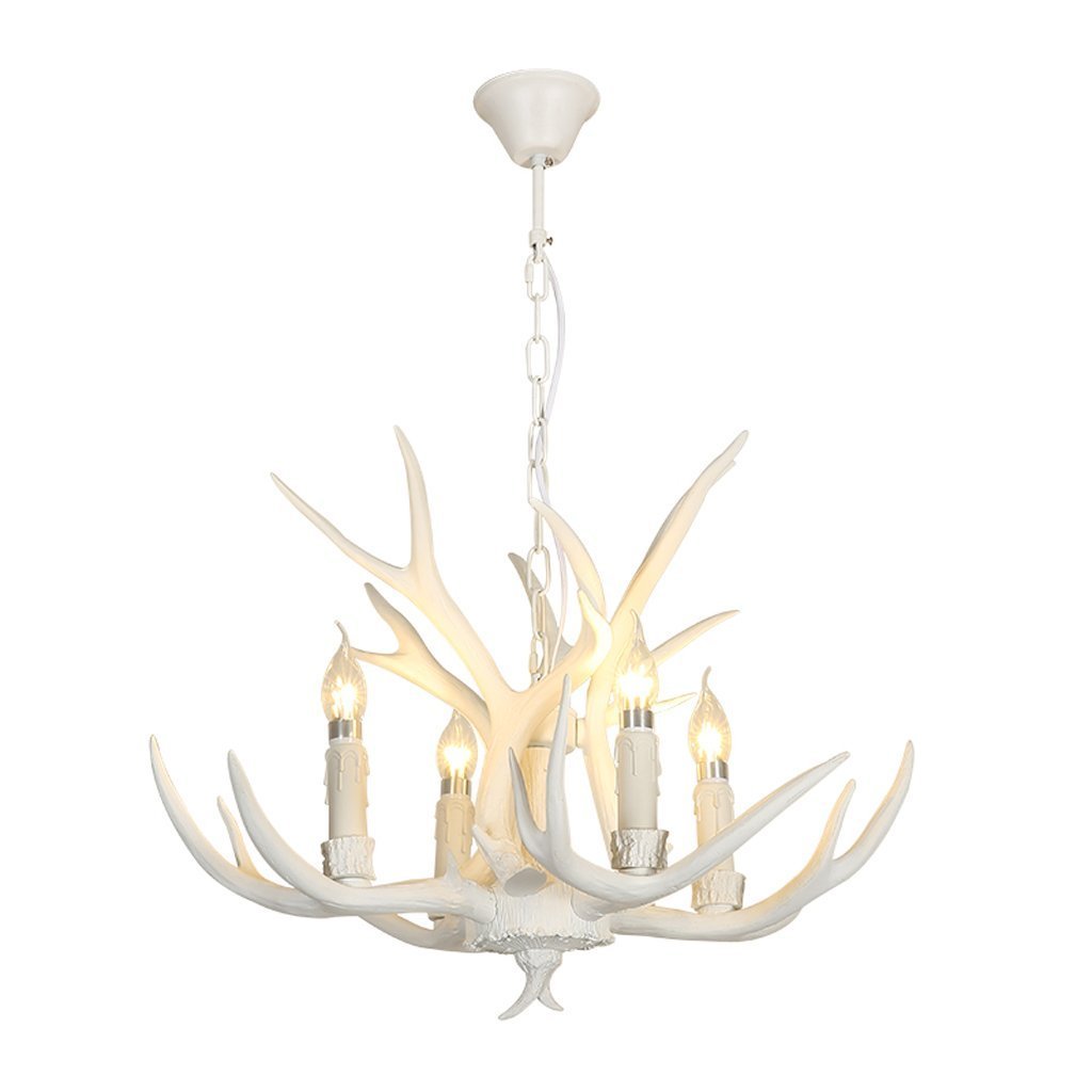 SYAXVOM Antlers Lamp Retro Creative Resin American Country Living Room Dining Bedroom Bar Antler Chandelier