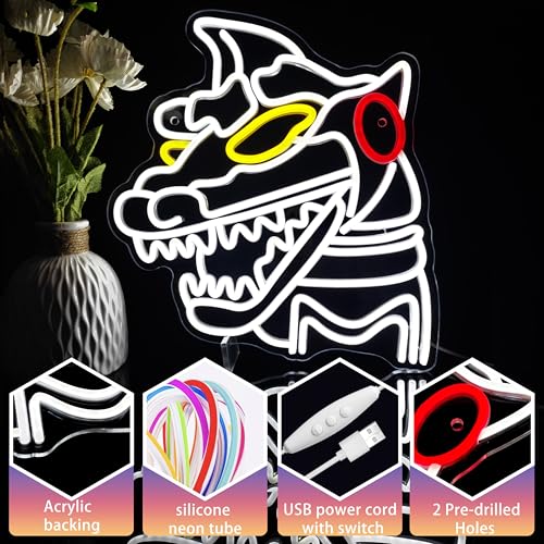Image of Heliwey Mecha Monsters Neon Sign for Bedroom Wall Decor LED Neon Monsters King Wall Art Trendy Light for Gaming Room Mecha Dinosaur Sci-Fi Gifts