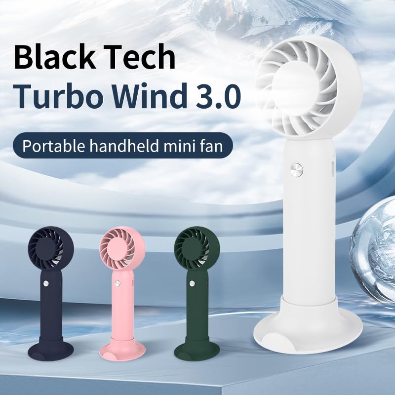 Image of Electric Handheld Fan portable with USB rechargeable Battery (BLUE2)
