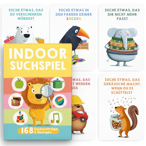 TWIVEE - Indoor Schatzsuche Karten für Kinder - Finde Es Suchspiel - Spiele ab 3, 4, 5, 6, 7, 8, 9 Jahren - Entdeckerkarten Kinder - Gefunden - Lernspiel & Geschenk für Mädchen und Jungen