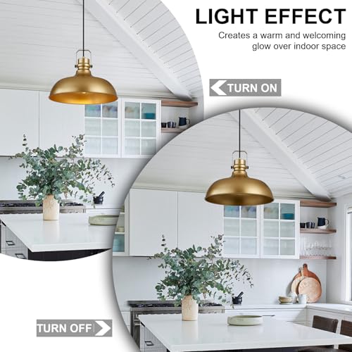 Image of Gold Farmhouse Pendant Lights for Kitchen Island 16 Inch