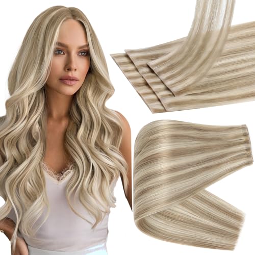 Full Shine Invisi Edge Seamless Hair Extensions Clip in Light Blonde...