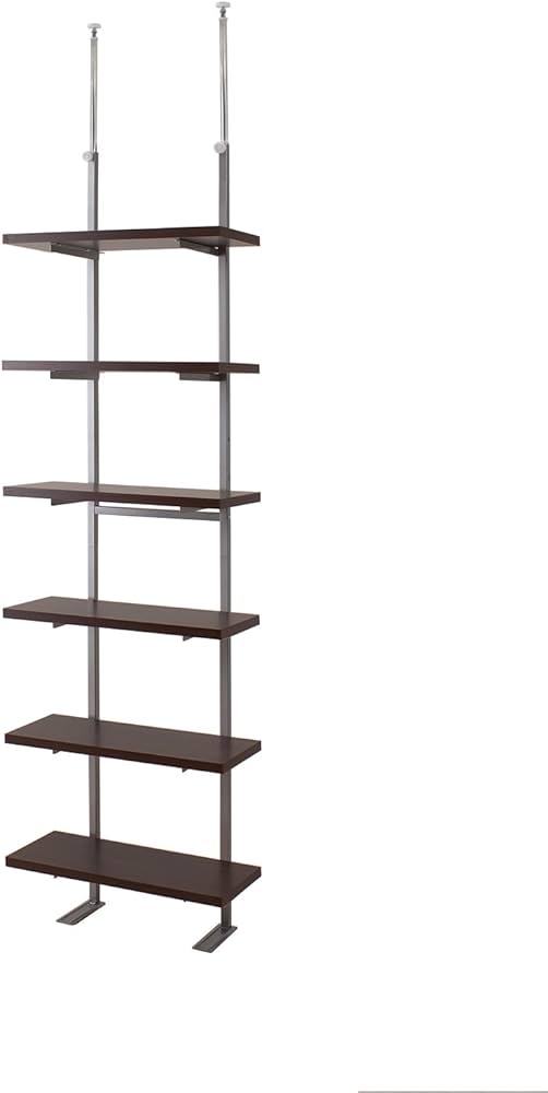 ♡ 突っ張り壁面収納ラック 幅60cm ダークブラウン [8151] ♡ 突っ張り壁面収納ラック 幅60cm ダークブラウン [8151