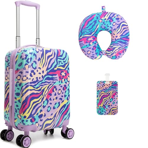 Image of Kids Luggage with Spinner Wheels Carry on Suitcases for Girls 2 Piece Luggage Sets 16 inch Toddler Suitcase for Kids Rolling Suitcase Airline Approved