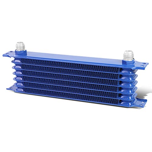 Auto Dynasty Universal Automotive Blue Aluminum 7-Row Engine & Transmission Oil Cooler
