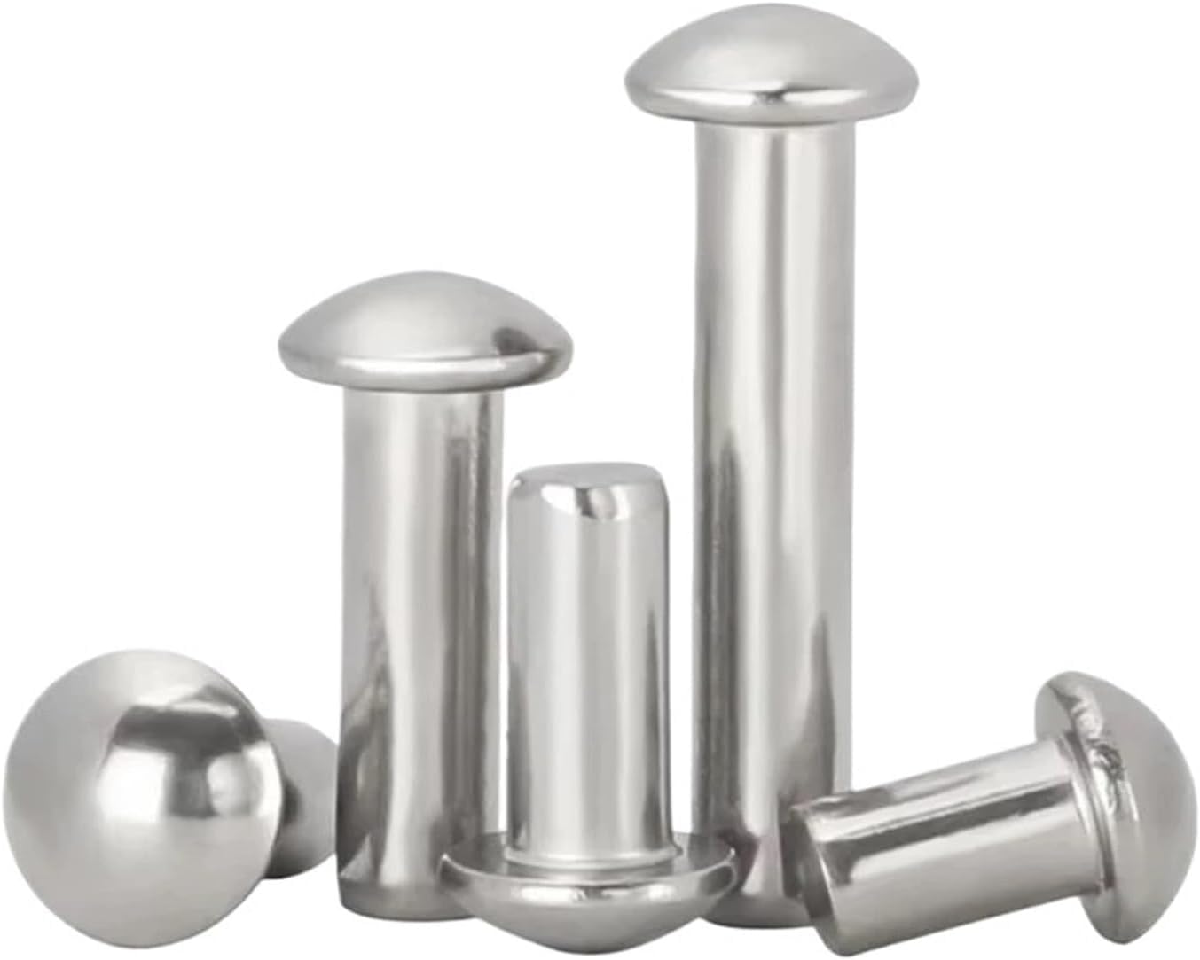 Hammer Rivets,Solid Rivet M3-M8,304 Stainless Steel Round Head Self-plugging Semi-Round Type，