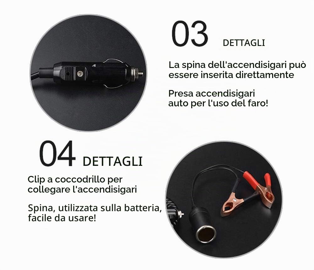 Faro di Ricerca ad Alta Potenza da 220 W Faro di Ricerca allo Xeno a Lungo Raggio a Luce Forte da 160 W Utilizza Batteria da 12 V 24 V per Caccia Barca per Auto ECC., Torcia a Regolazione Continua