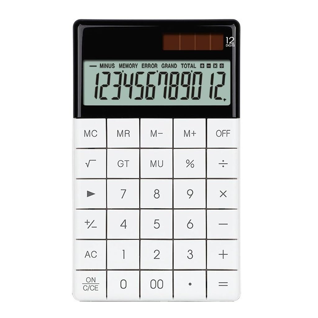 JFDBGU Calcolatrice con Pulsanti for Tablet, Calcolatrice Personalizzata, Doppia Alimentazione Solare, Oggetto Computer A Schermo Grande A 12 Bit