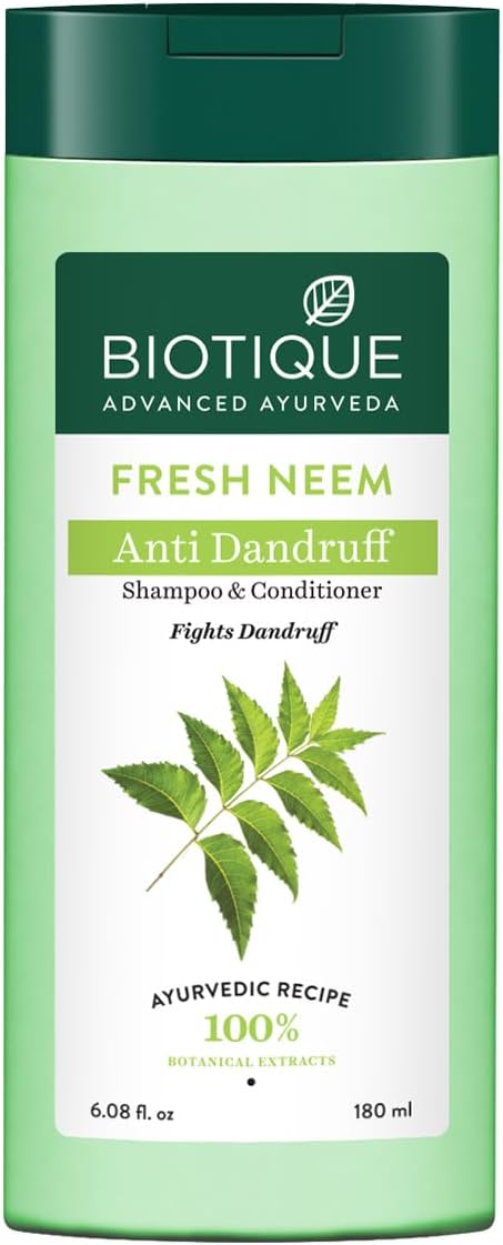 Fresh Neem Anti Dandruff Shampoo and Conditioner | Controls Dandruff | Eliminates Dryness, Flaking, and Itching | Hair Looks Fresh and Lustrous |Suitable for All Skin Types | 180ml