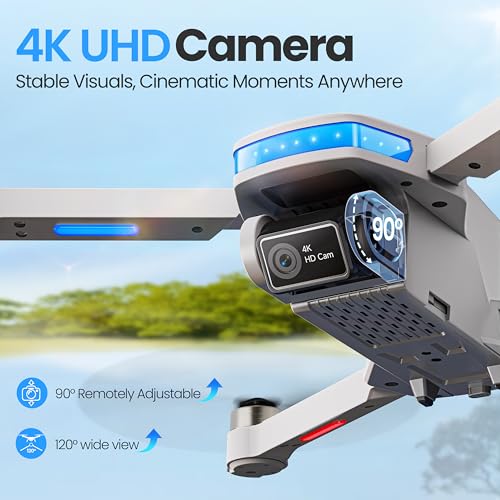 GPS Drones with Camera for Adults 4K, Brushless Motor FPV Drone with Auto Return, Follow Me,Tap Fly & Circle Fly, Under 249g, 46 Mins Flight, Foldable Drone for Adults Beginners - Image 4