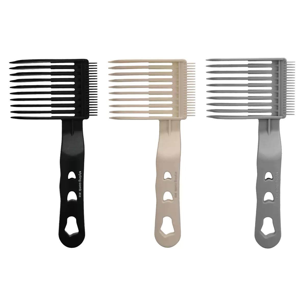 3Pcs Fade Comb Hair Fade Tool Hair Compatible with All Clippers Barber Accessories Fade Comb for Men(Black/White/Grey)