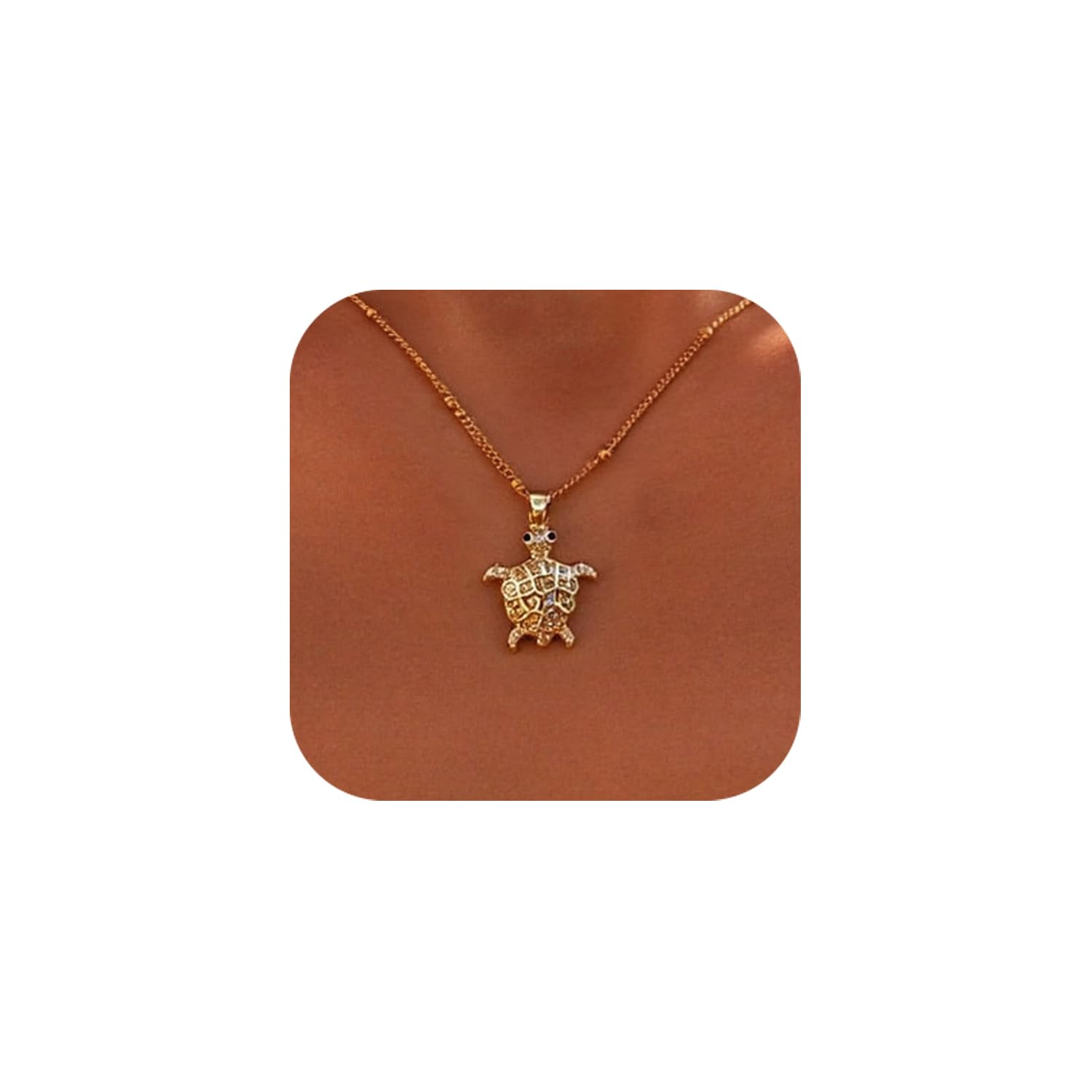 VavilySea Turtle Necklace for Women 14K Gold Plated Crabs Seashell Starfish Ocean Necklace Shell Pendant Necklaces for Women Jewelry Gift