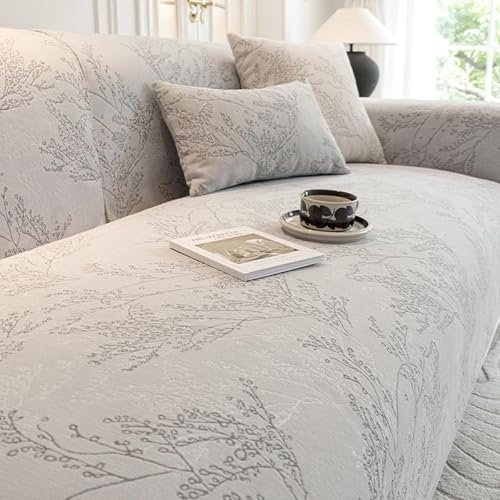 Couvre-canapé en chenille gris 45x45 cm | Housse de coussin douce lavable