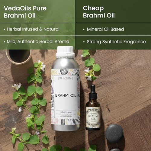Image of VedaOils Brahmi Oil for Hair Growth 100ml | 100% Pure & Natural Hair Oil | Strengthens Roots, Controls Hair Fall & Nourishes Scalp | Suitable for All Hair Types