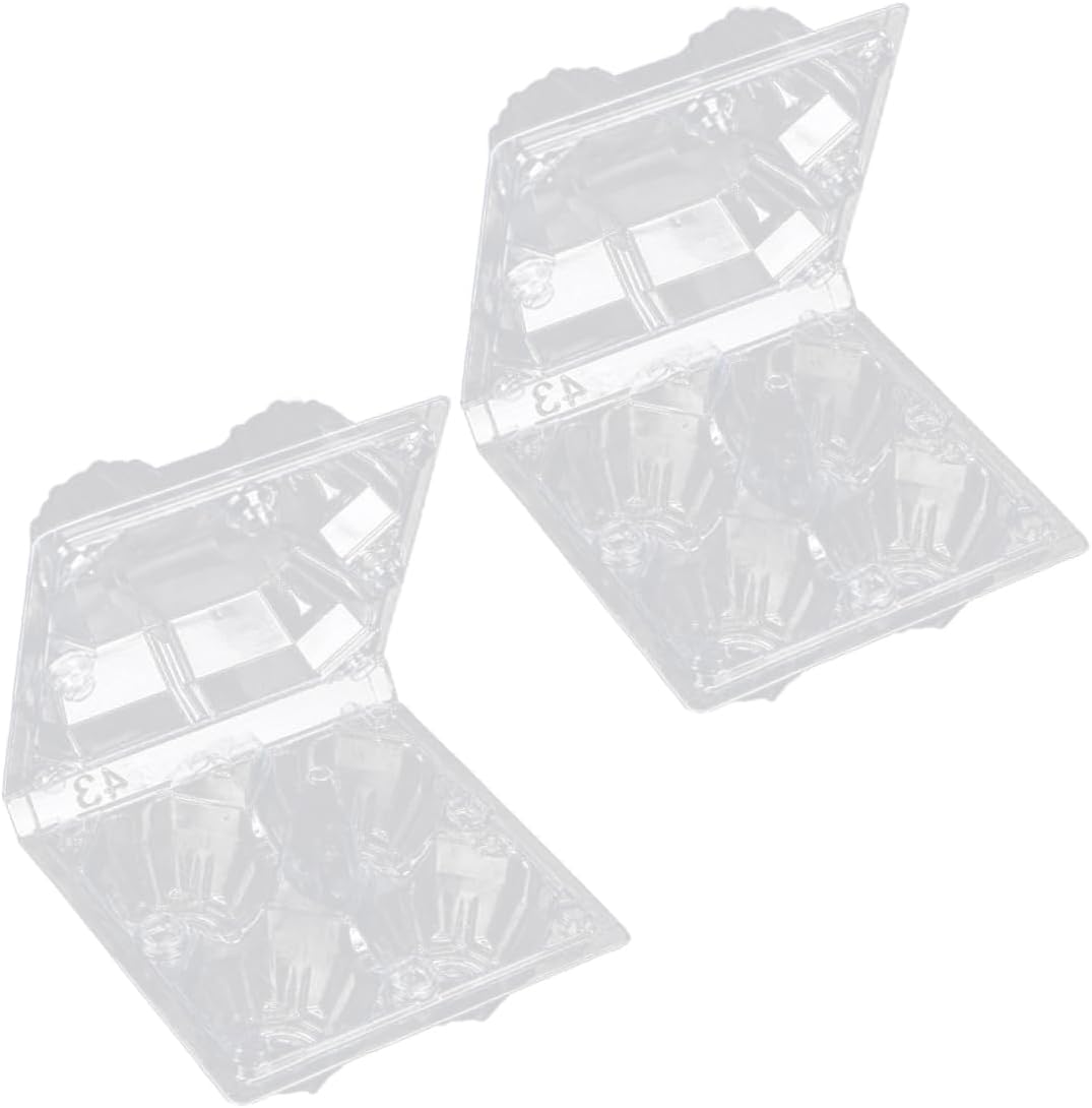 50pcs Transparent Plastic Egg Storage Container with Portable Egg Holder for Refrigerator Camping Secure Lock Design for Travel Carrier Packaging Box