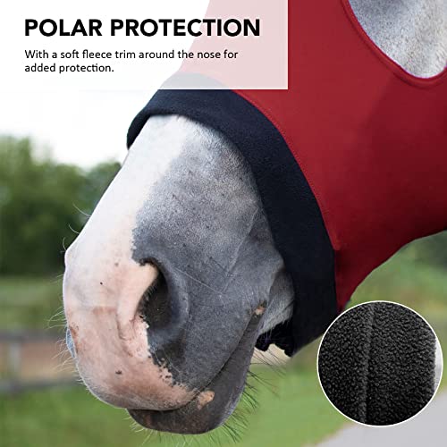 Image of Harrison Howard Stretch Horse Slinky Hood All-Covered Comfortable Horse Sleazy Neck with Zipper -Red Large
