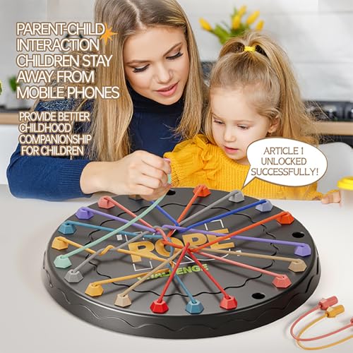 rope untangling puzzle game educational strategy board game for kids amp adults family travel party games with multi-level challenges gifts for all agesmanual on box