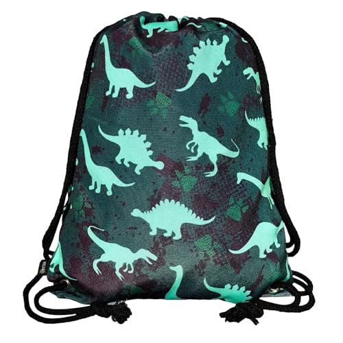 HECKBO Sacca per bambini, ragazzi, ragazzini - con dinosauri stampati su entrambi i lati - lavabile...