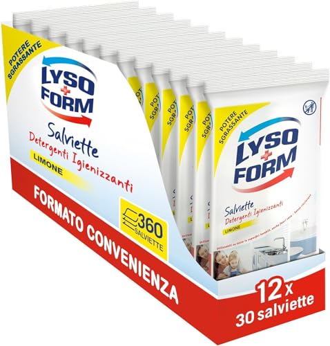 Lysoform Salviette Igienizzanti, Formato Risparmio 12 Pezzi x 360 Salviettine,