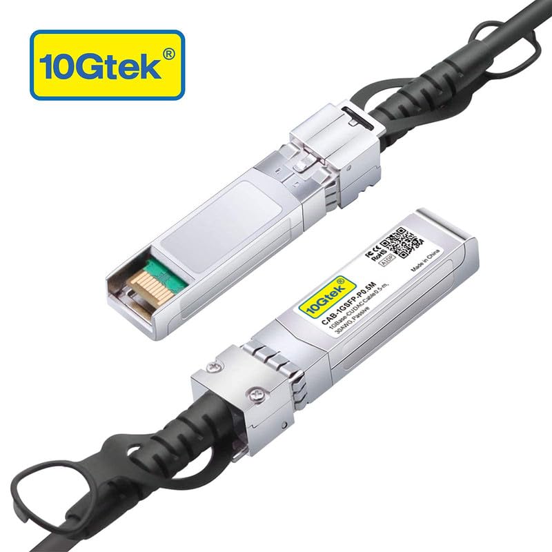 Miniatura 2 de 10Gtek Cable Twinax SFP DAC # 1.25G, pasivo, compatible con Cisco SFP-1GBASE-CU0.5M, Ubiquiti UniFi, Fortinet y más, 1.6 ft (1.6 pies), paquete de 2