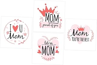 Hoement 4 folhas de adesivo de parede de dia das mães adesivos de parede removíveis decoração de piso decoração de coração decorações de dia das mães adesivos de parede para quarto mãe adesivos de parede de dia das mães