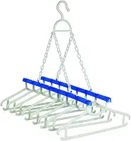 Varal Fácil 8 Cabides Para Camisas Branco E Azul