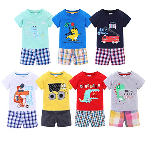 Image of Mud Kingdom Woven Short Sets for Boys Summer Holiday Outfits Casual Short Sleeve
