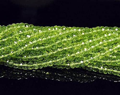Peridot vert d'Arizona perles rondelles facettées haut de gamme pour création joaillerie