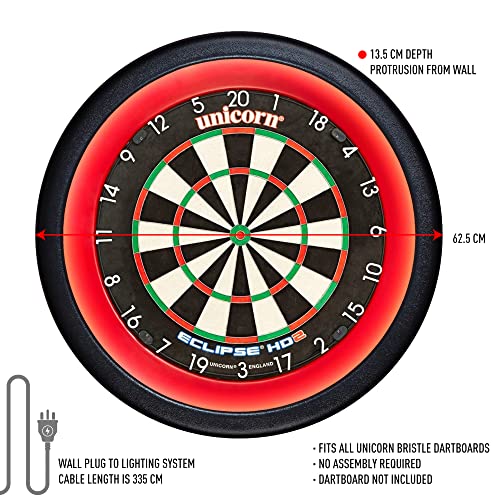 Unicorn Illuminated Dartboard Backboard Surround | Solar 2 | 360 Degrees Non-Glare Lighting | Fits Any Standard Dartboard #TOP3