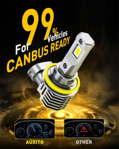 Image of AUXITO H11 9005 Bulbs 180,000LM 6500K White, Plug and Play,4PCS | 1200% Brighter than Halogen, IP68 Weatherproof for Mud & Downpours, OEM Mini Design, 3-Min Install, 99% Compatibility