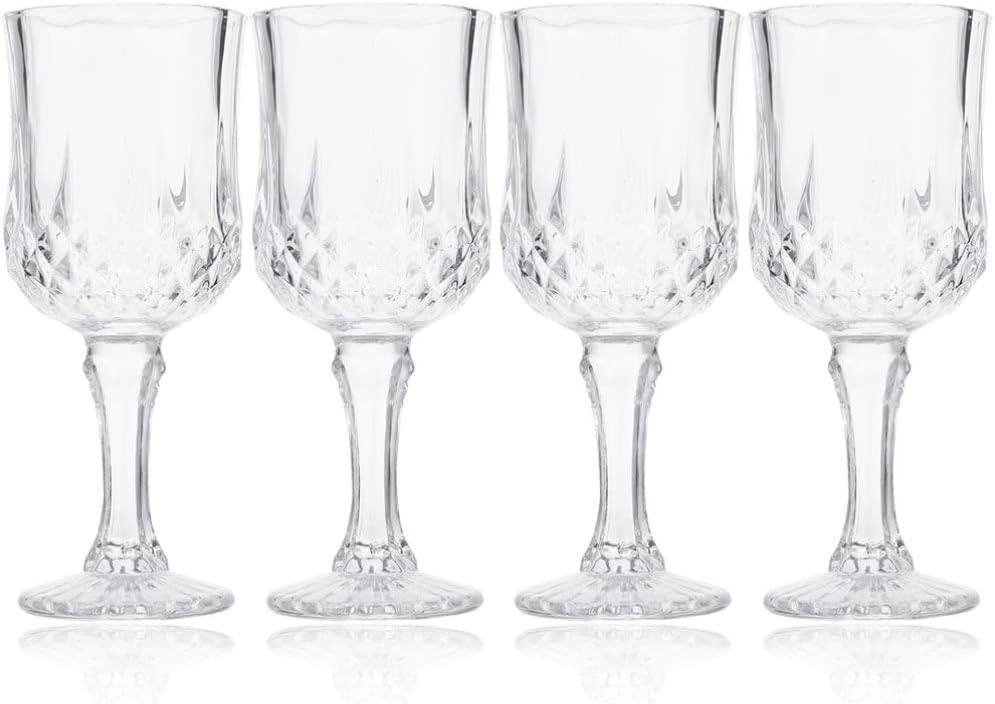 UPKOCH Crystal Wine Glasses 4pcs Embossed Wine Glass