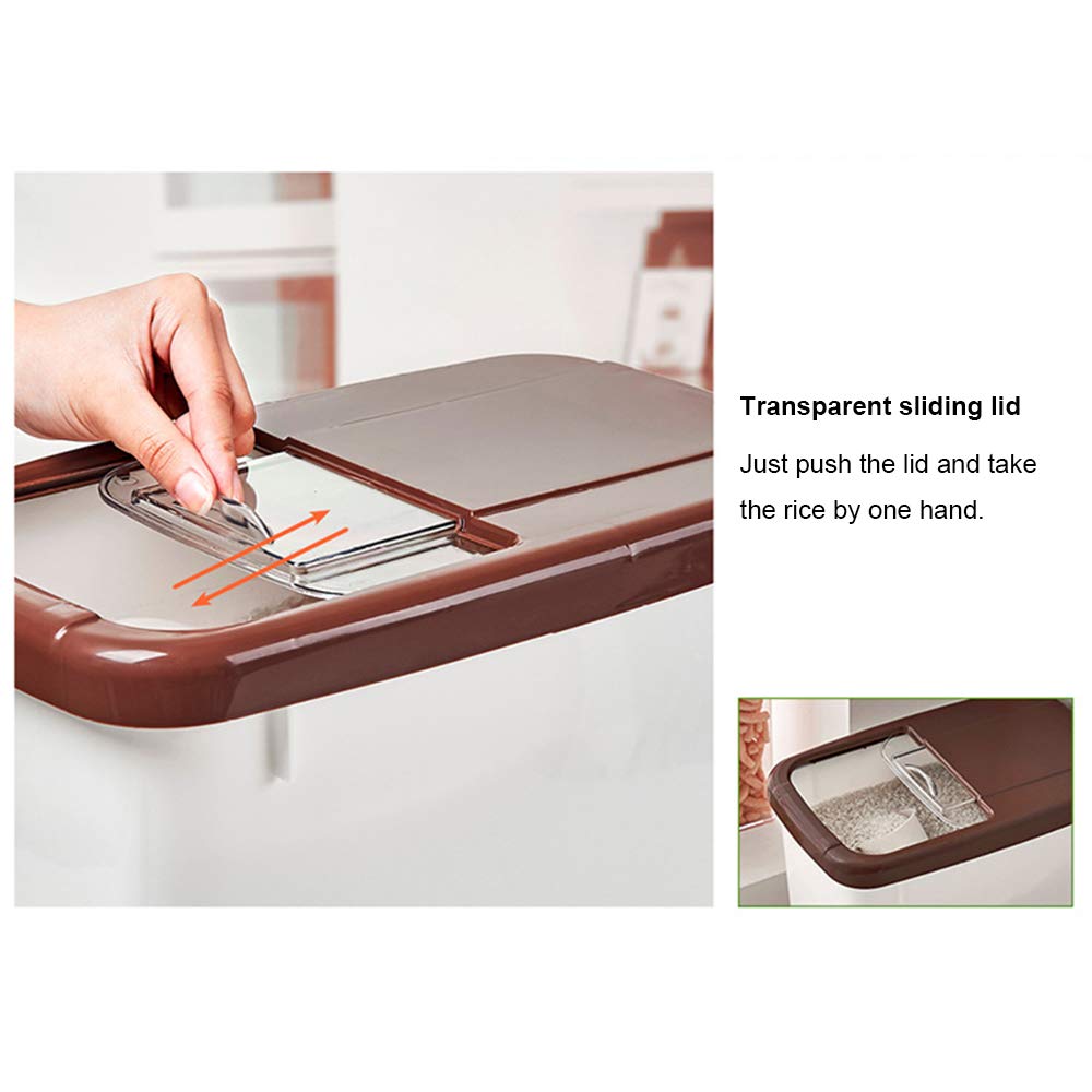 Baffect Rice Container Sealed with Sliding Lid,10kg Rice Box Cereal