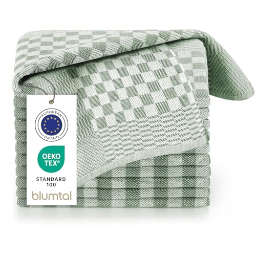 Blumtal torchon Cuisine - Lot de 5 - en 50 x 70 cm - certifiés Oeko-Tex - extrêmement Absorbant - Lavable jusqu'à 95°C - torchon Vaisselle à Carreaux...