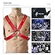Punk Body Brust Harness für Herren - Leder Brustgurt, Gothic Kleidung Einstellbar, Sexy Sklave Bandage Kostüm, Schultergurt für Cosplay Nachtshow-Kostüm Clubwear (Rot)