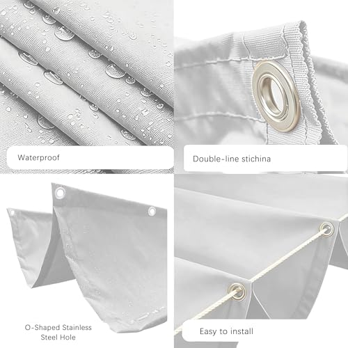 Voile d'ombrage carrée 180x930 cm blanc rétractable avec œillets
