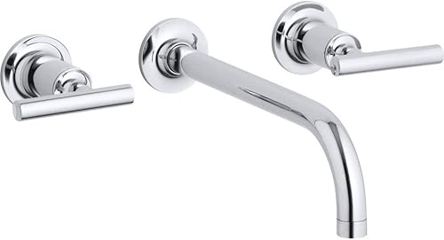 Kohler T14413-4-BGD Purist - Grifo de pared para lavabo