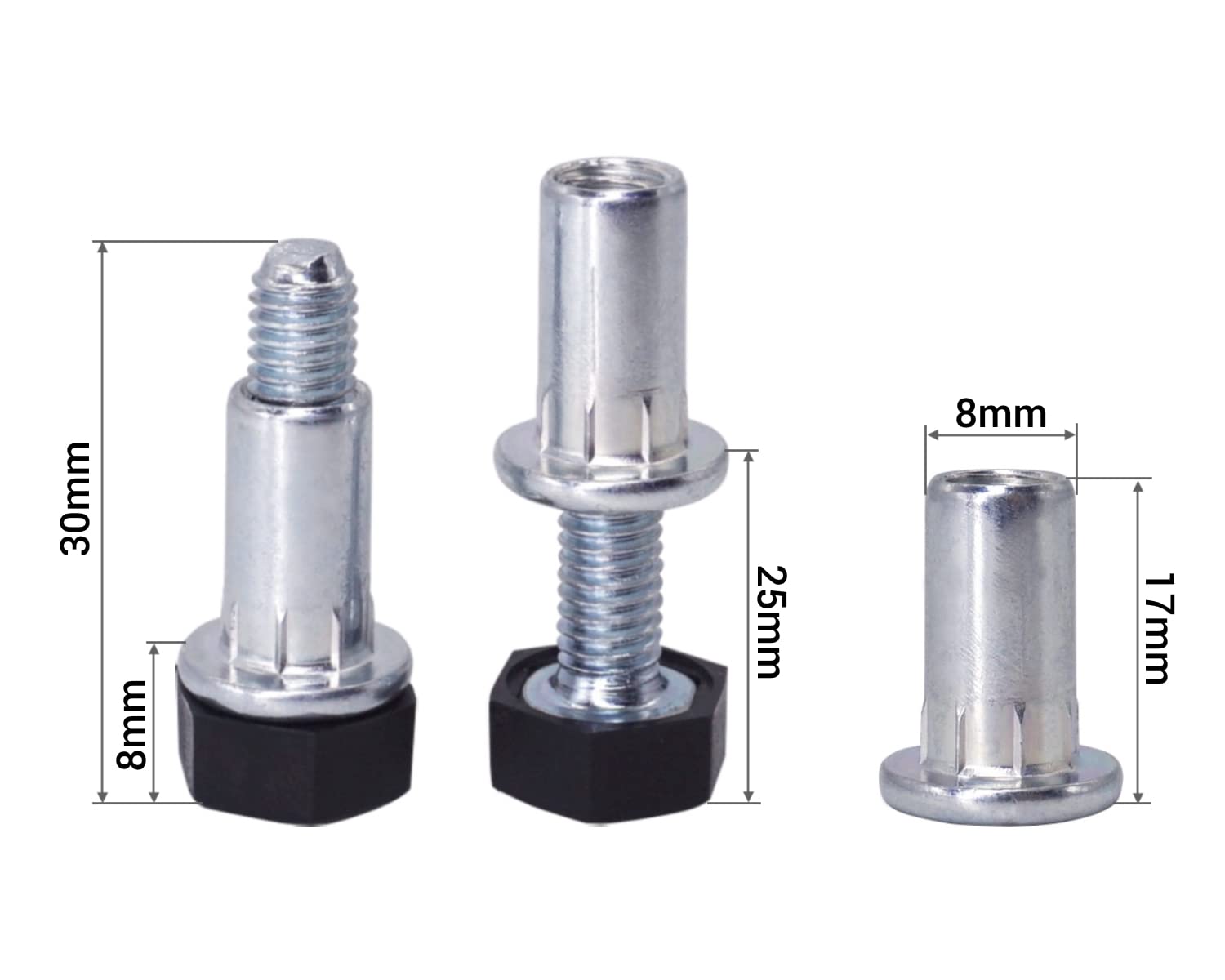 SKIR'CO (Pack of 8 pcs Height Adjustable Metal Furniture Legs, 8 mm Height Small Black Furniture Feet (8, Height 8 mm) - Image 4