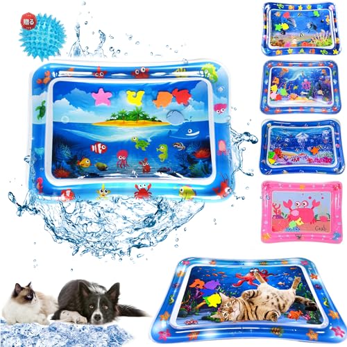 感覚ウォーターマット 猫感覚ウォーターマット 水感覚プレイマット ペット ひんやりマット プレイマット ペットプレイ水センサーパッド ペットプレイ用 ウォーターマット 犬猫用ウォーターマット 病予防 噛む予防 水洗い可 夏 熱中症 暑さ対策 (C)