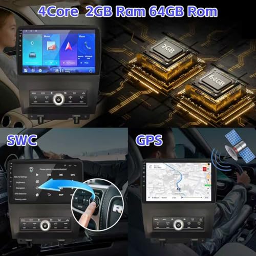 Radio para auto con pantalla táctil 10 pulgadas para Ford Mustang 2010-2014 miniatura 5
