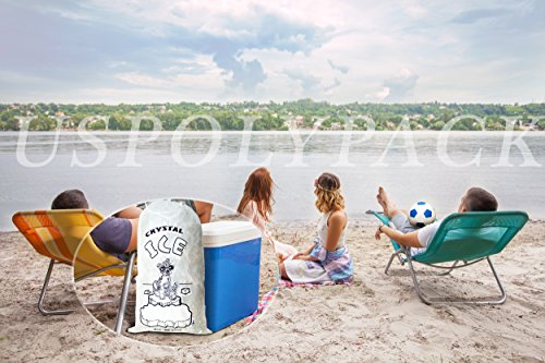 8 lb Ice Bags with Drawstrings 11 in x 18 in x 1.4 mil Case:500 Heavy Duty Commercial Grade