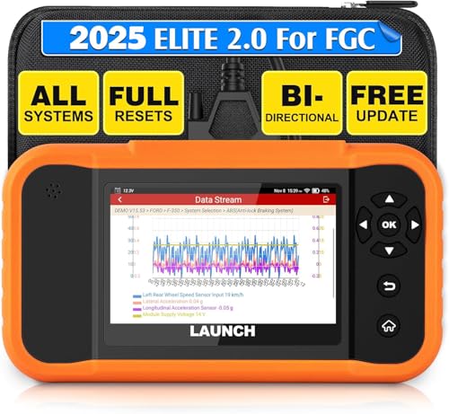 LAUNCH X431 Creader Elite FGC 2.0 OBD2 Scanner for Ford/GM/Chrysler Series, Bi-Directional Scan Tool, Lifetime Update, All System Diagnostic, 100+ Services, Advanced OBD2 Code Reader