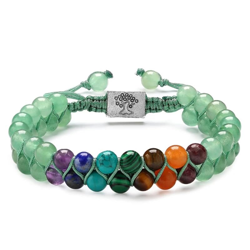 Bracelet de perles en pierre naturelle anti-pincement double couche cristal