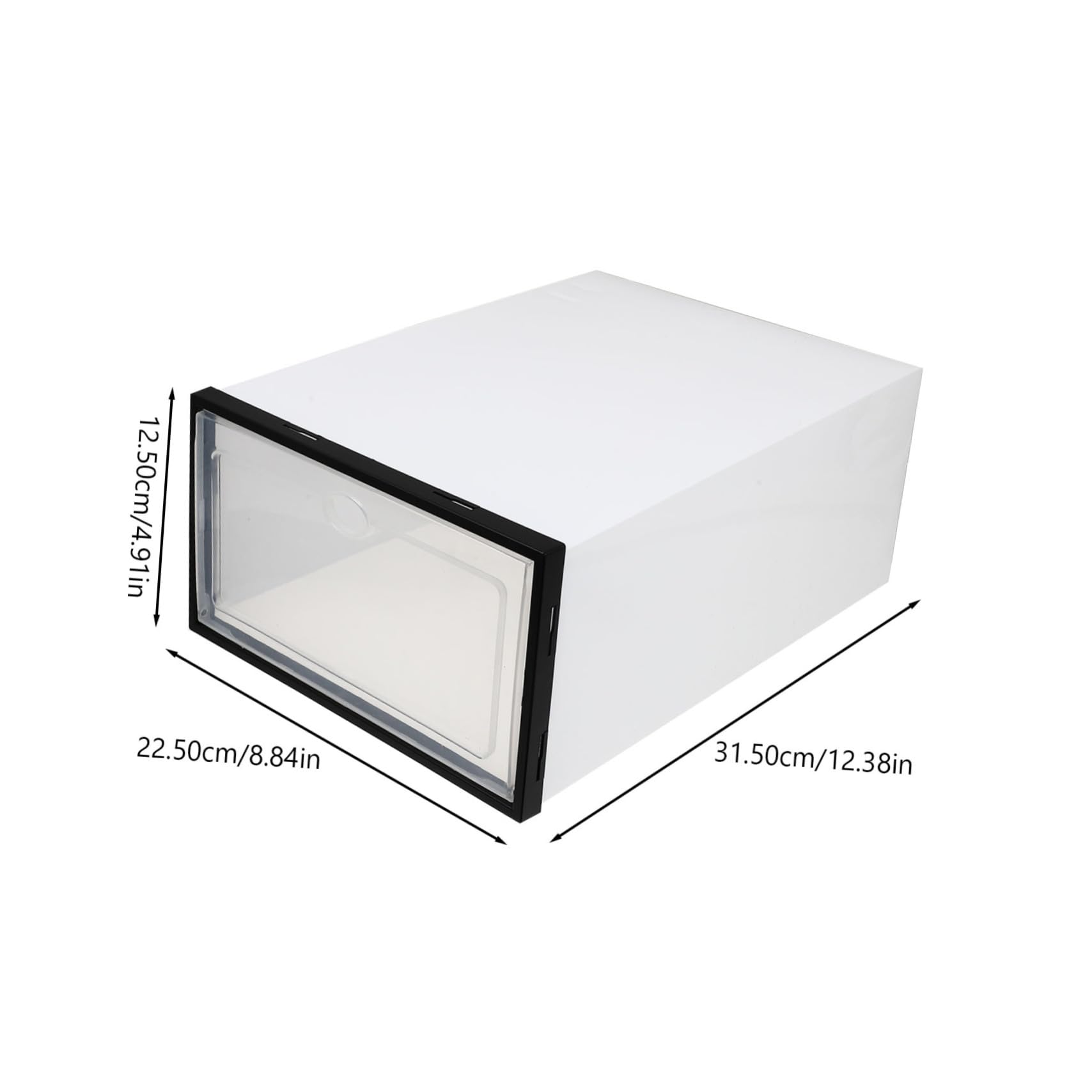 VALICLUD Cajas de Almacenamiento Transparentes Paquete de 4 Unidades Apilables Diseño de Apertura Conveniente para Zapatos de Plástico Blanco Hogar