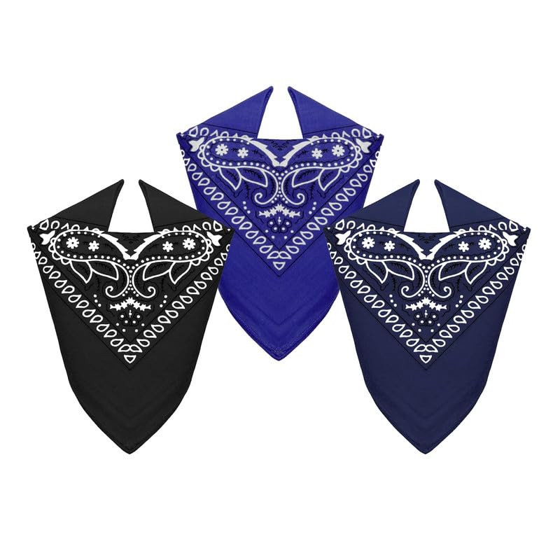 Men 3 Pack 100% Cotton Paisley Pattern Bandanas Square Scarf Headwear-picture-26
