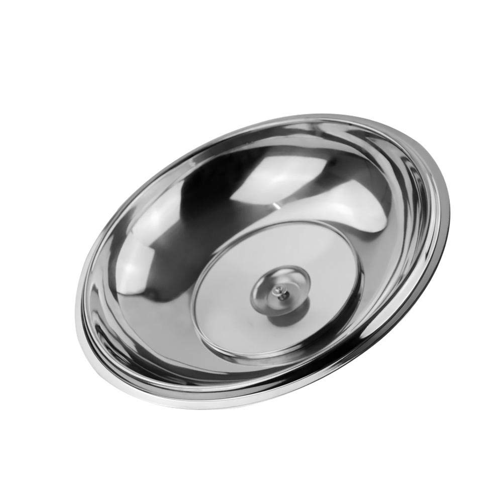 Tapa Sarten, Tapaderas Para Sartenes Cubierta de vidrio templado vapor acero inoxidable Botón redondo Pan for freír Visible Cocina Pote Accesorios plancha(36cm)